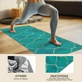 thumbnail image 4 of Teal and Gold Geometric Lattice Pattern Hot Yoga Mat Towel Non Slip for Hot Yoga - Quick-Drying Yoga Mat Cover with 4 Corner Pockets with Travel Bag - Hot Yoga Towel Non Slip 70"x26", 4 of 6