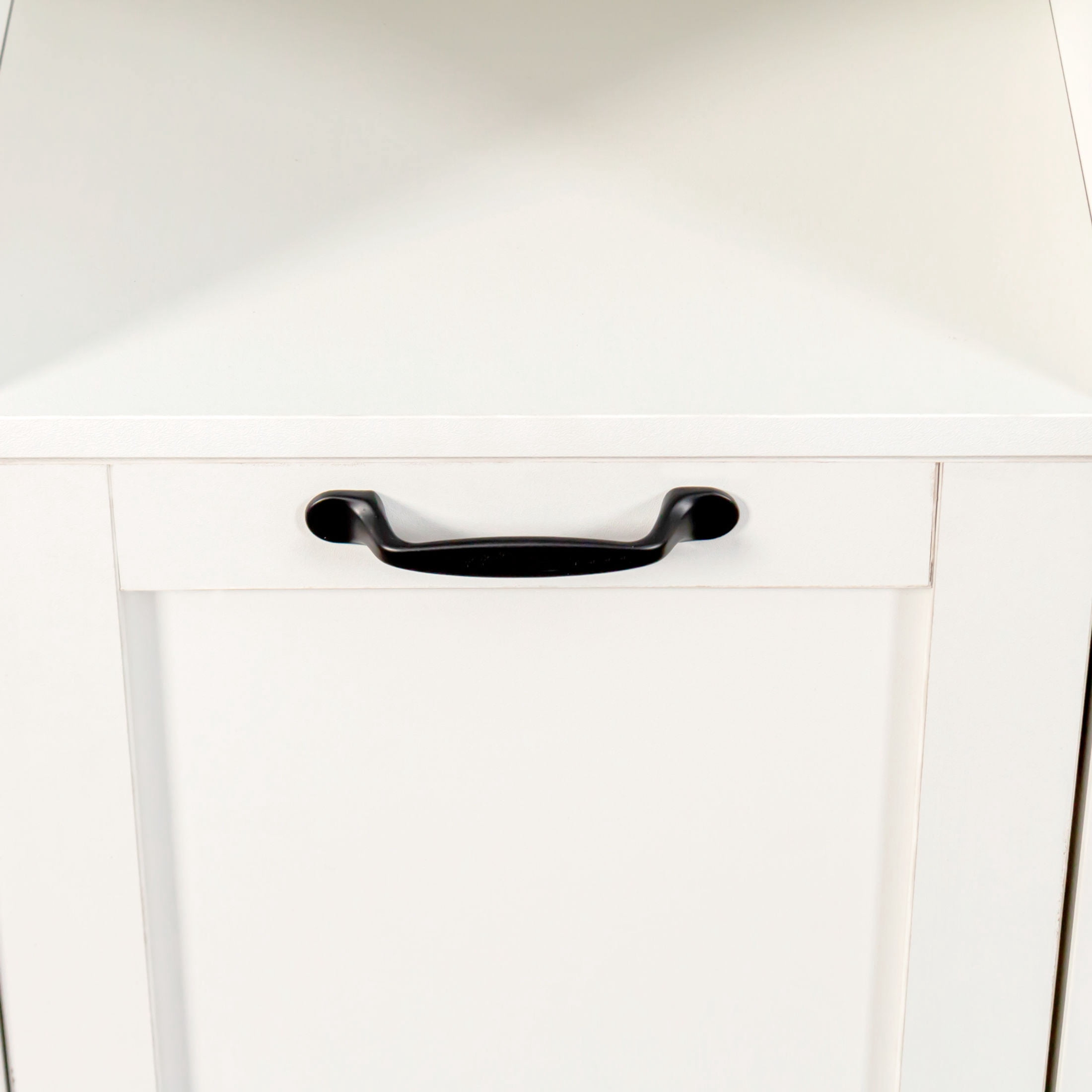 Noble House Compact Laundry Cabinet with Removable Liner Bag, Tilt-Out Hamper Storage Cabinet with Open Shelf, White
