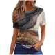 thumbnail image 1 of Tops de Cuello Redondo para las Mujeres de Manga Corta Impresa Casual, Camiseta de Moda para Uso Diario Y de Fiesta, 1 of 6