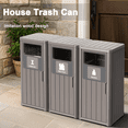 thumbnail image 4 of Outdoor Single Barrel Trash Can,Waterproof Resin Garbage Can with Garbage Labels,Durable Waste Bin for Porch, Backyard,Kitchen,for 30 to 39 Gallon Trash Bags（Gray，3), 4 of 9
