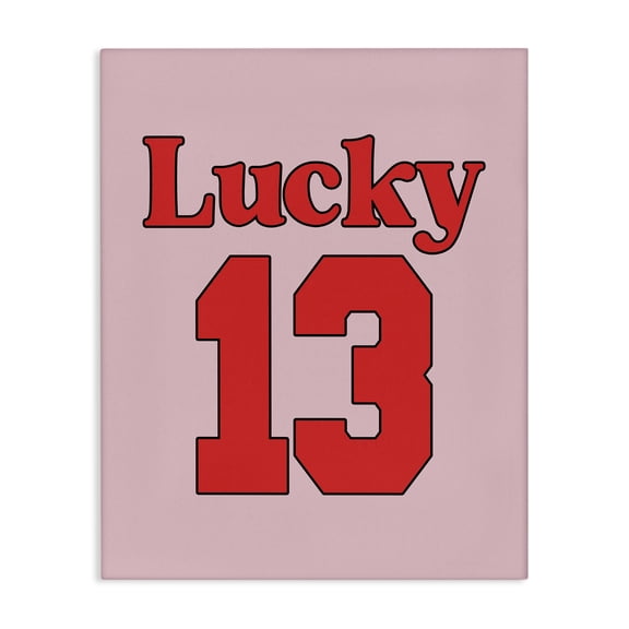 Stupell Industries Contemporary Lucky 13 Varsity Text Canvas Art, 16 x 20, by House of Lulu