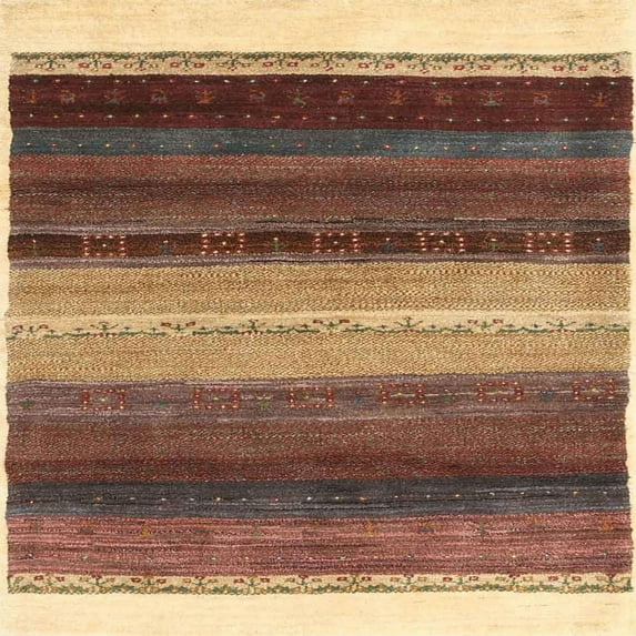 Ahgly Company Machine Washable Indoor Square Contemporary Dark Sienna Brown Area Rugs, 4' Square