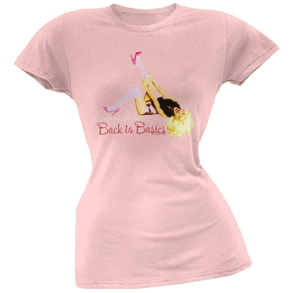 Christina Aguilera Women's Juniors Striped Socks Short Sleeve T Shirt