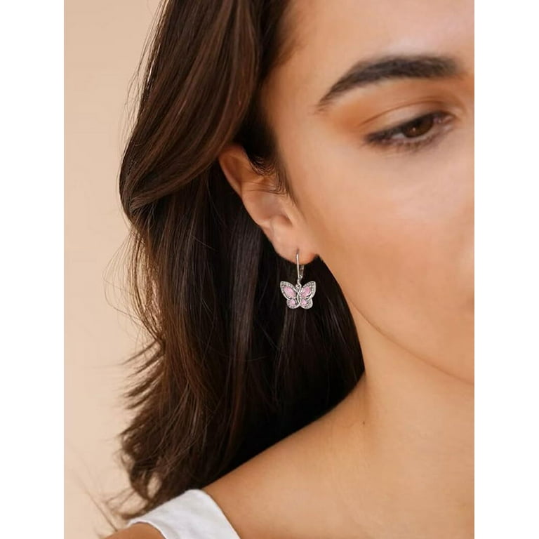 Sterling Silver Pink Tourmaline Filigree Lever Back Earrings Sterling Silver Pink Tourmaline Filigree Lever Back Earrings