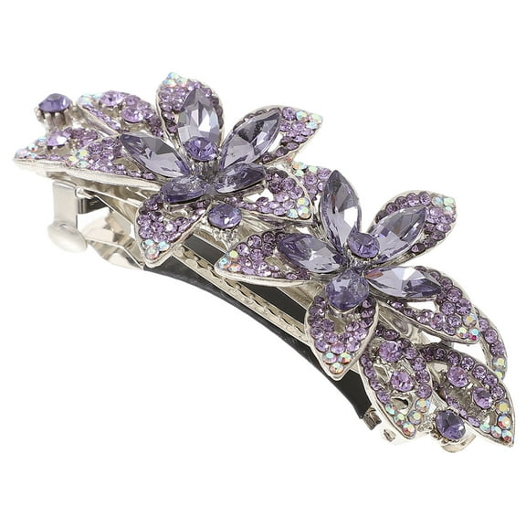FRCOLOR  Crystal Flower Hair Clip Fancy Girls Accessories Miss Purple
