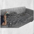 thumbnail image 6 of Zebra Print Soft Flannel Fleece Throw Blanket, Simplistic Exotic Savanna Animal Skin Pattern Deco Illustration, Cozy Plush for Indoor and Outdoor Use, 50" x 60", Charcoal Grey and White, by Ambesonne, 6 of 6