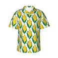 thumbnail image 1 of Balery Corn Cob Camisas hawaianas de manga corta para hombre, camisas playeras de corte holgado, camisas de vacaciones con botones,Small, 1 of 7