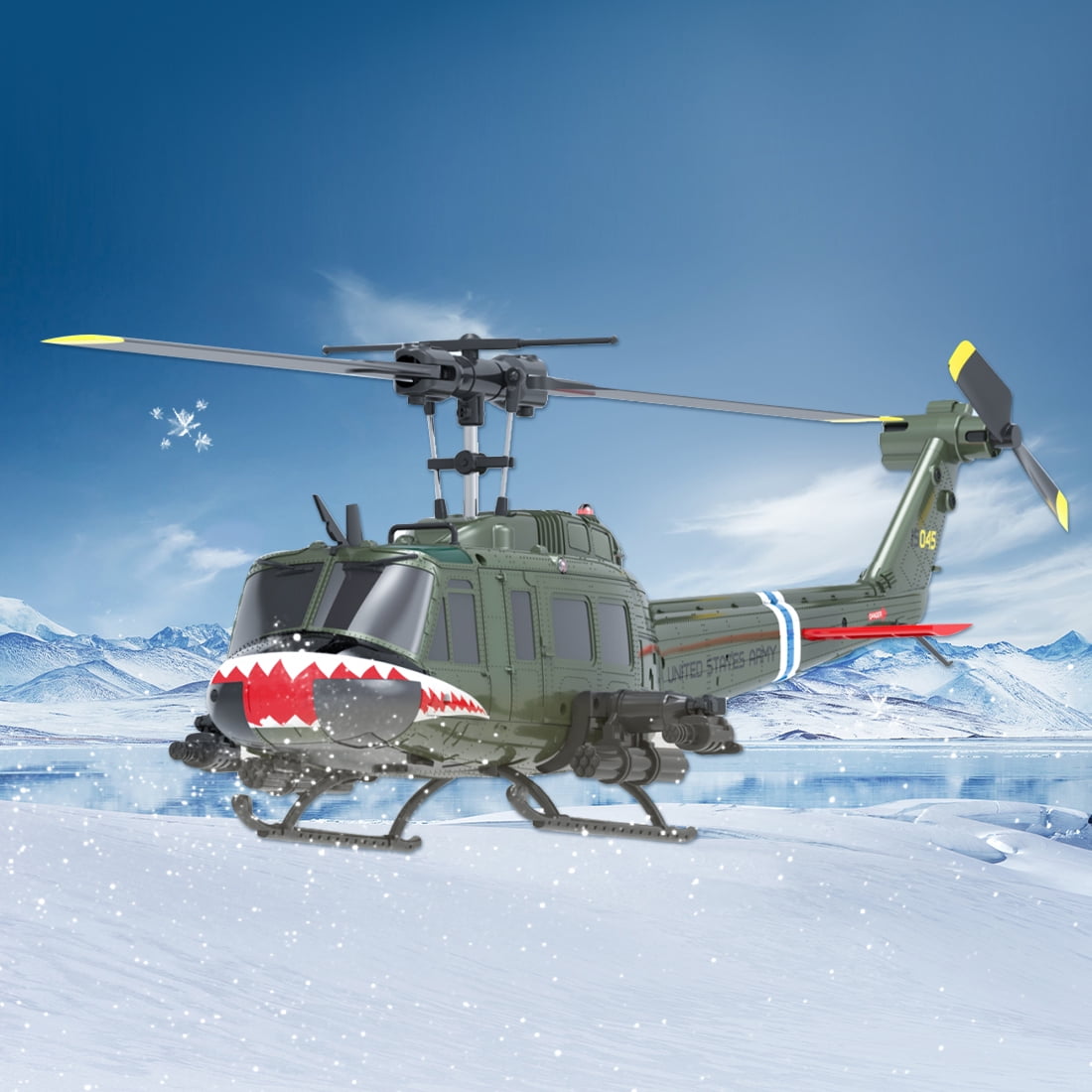 RC ERA C032 UH-1 Huey 1/48 Scale RC Helicopter for Adults, 6CH 2.4G Gyro Stabilized Aircraft with Fly Upside Down 3D Rolling & Altitude Brushless Motor -RTF/2 Battery