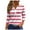 Pink#9527, variant on BOOMNY Women's 3/4 Sleeve Buttons T-Shirts Striped Loose Summer Tees for Women