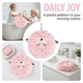 thumbnail image 6 of Unique Bargains Cute Sheep Animal Chenille Soft Hanging Hand Towel Pink 6" x 6", 6 of 6