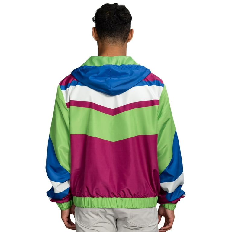 Hi-Tec Vintage 80's Multicolored Windbreaker Zip Front Jacket buy M