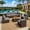 Gray - 7 Pieces, variant on 7-Piece Outdoor Patio Furniture Set, Lofka PE Wicker Rattan Sectional Sofa with Gray Cushions & Glass Table, All-Weather Backyard Deck Poolside