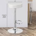 thumbnail image 3 of Costway 1 PC Round Backless Bar Stool Adjustable Swivel Pub Chair U Leather with Footrest White, 3 of 11