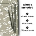 thumbnail image 4 of Lux Decor Collection Bed Sheets, 4 Piece Microfiber Deep Pocket Queen Sheets Set - Floral, Taupe, 4 of 9