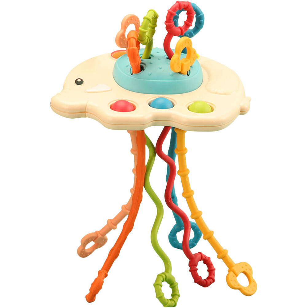 Sensory toys for toddlers 13 Baby Sensory Toy Silicone Pull String Toy