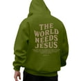 thumbnail image 5 of Christian Hoodies for Men 2025 The World Needs Jesus Hoodie Hooded Sweatshirt with Pockets Pullover Hoody Mens Hoodies, 5 of 6