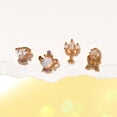 thumbnail image 4 of Juego de pendientes con forma de vela geométrica, pendientes de plata con pasador en forma de botella de agua y circonitas microengastadas que conservan el color oro rosa para mujer, 4 of 6