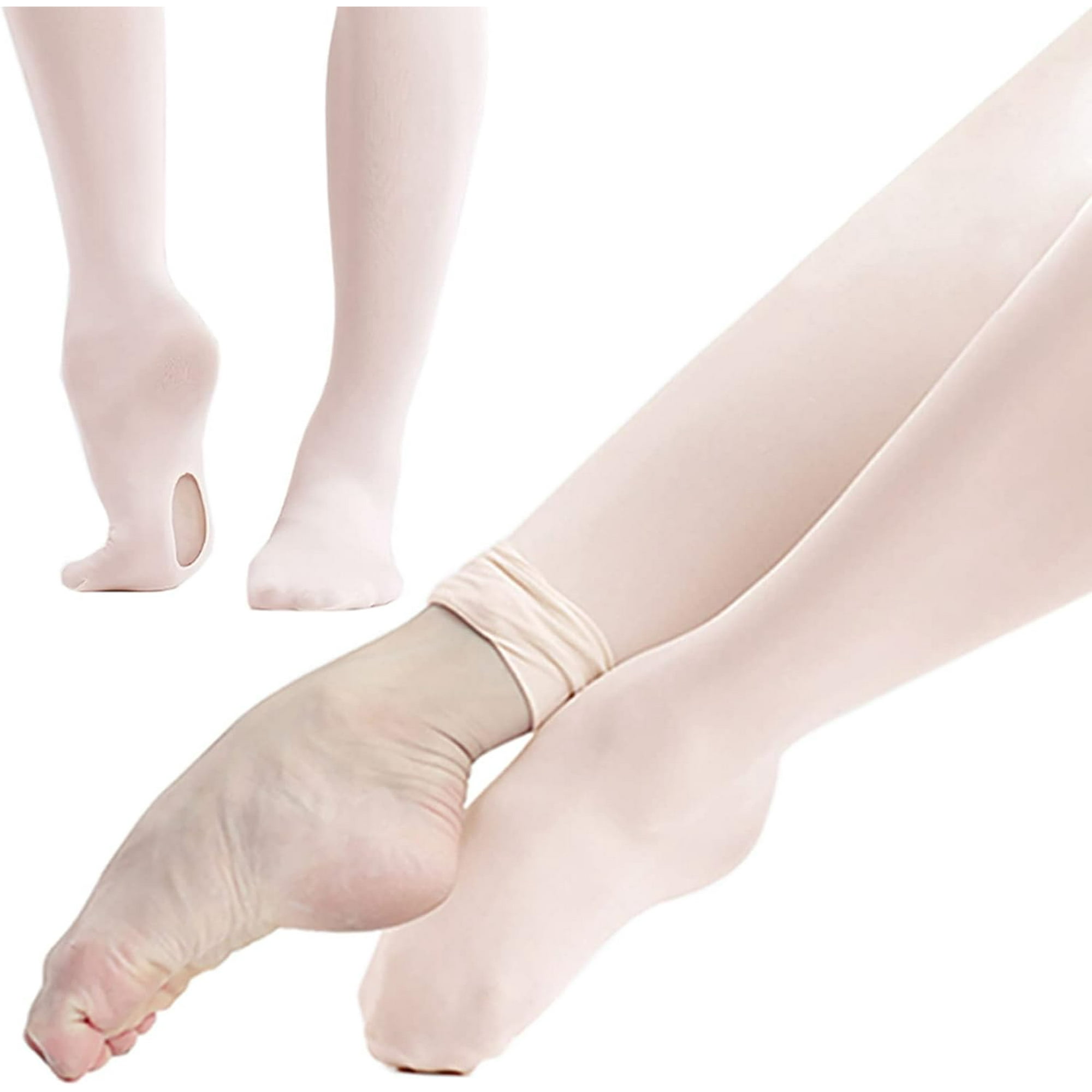 XINQIHANG Dance Tights for Women 2 Pairs Convertible Footed Girls Ballet Tights Opaque Leggings for Toddler Kids and Adults Walmart