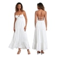 thumbnail image 1 of SUNSIOM Robe Longue d'Été Sans Manches Dos Nu à Nouer Bretelles Spaghetti Bustier Robe Fluide de Plage, 1 of 9