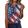 thumbnail image 2 of Women's Sleeveless Patriotic Tank Top 250th Anniversary USA Flag Print Breathable Polyester Spandex Casual Independence Day Celebration Shirt, 2 of 5