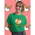 thumbnail image 2 of Really Corgeous Welsh Corgi Blue T-Shirt Women -Image by Shutterstock, Female Small, 2 of 4
