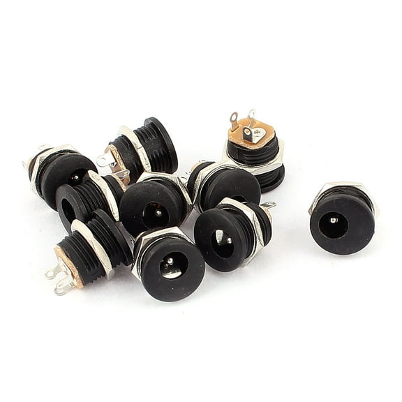 10 Pcs Panel Mounting 3 Terminals Solder 2.1mmx5.5mm Power Female Jack DC Socket