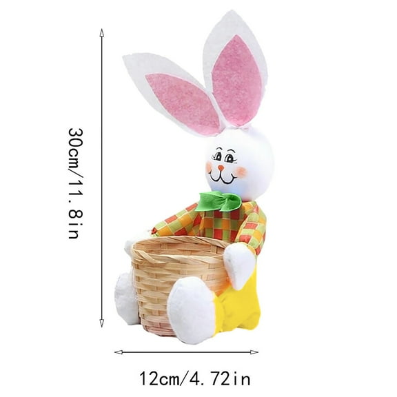 Easter Basket, Easter Bunny Basket with Handle, Easter Baskets for Kids, Baby Gift Basket, Egg Buckets Gifts Tote Bags Egg Hunt Basket for Boys, Girls, Toddler, Babies, Infant (Yellow)