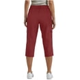 thumbnail image 6 of QATAINLAV Women's Hiking Cargo Pants Outdoor Knee Length Camping Capris Solid Casual Cropped Work Trousers with Pockets, Red, L, 6 of 9