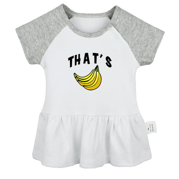 That's Bananas Funny Dresses For Baby, Newborn Babies Skirts, Infant Princess Dress, 0-24M Kids Graphic Clothes (Gray Raglan Dresses, 0-6 Months)