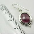 thumbnail image 3 of SilverStarJewel Sterling Silver Garnet Earrings 1.3" Women Handmade Jewelry, 3 of 3