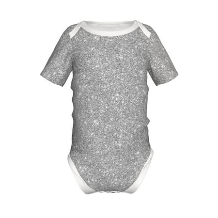 

Coaee GlitterSilver for Soft Baby Short-Sleeve Bodysuit Baby Climbing Clothes Baby Girls Boys Bodysuit Romper-2 Years
