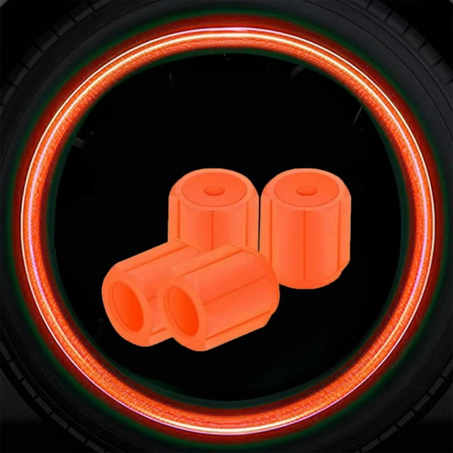 Luminous Tire Valve Stem Caps 4-Piece Set ABS Material Universal Fit for Cars Bikes Trucks