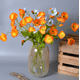 thumbnail image 3 of Xiao Hua 6 flores artificiales de amapola de maíz, flores falsas, flores artificiales para decoración de bodas, 3 of 5