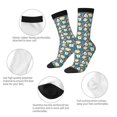 thumbnail image 3 of KLL Eggs Toast Bacon And Arugula Print Cool Socks Men's Women's Crew Socks Funny Crazy Novelty Stockings, 3 of 6