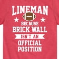 thumbnail image 3 of Instant Message - Lineman Brick Wall Position - Toddler & Youth Short Sleeve Graphic T-Shirt, 3 of 6