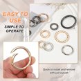 thumbnail image 4 of Uxcell Spring O Rings, Metal Round Clips Flat Trigger Keyrings for Keychains and Bags Light Gold 1.9 Inch, 4 of 7