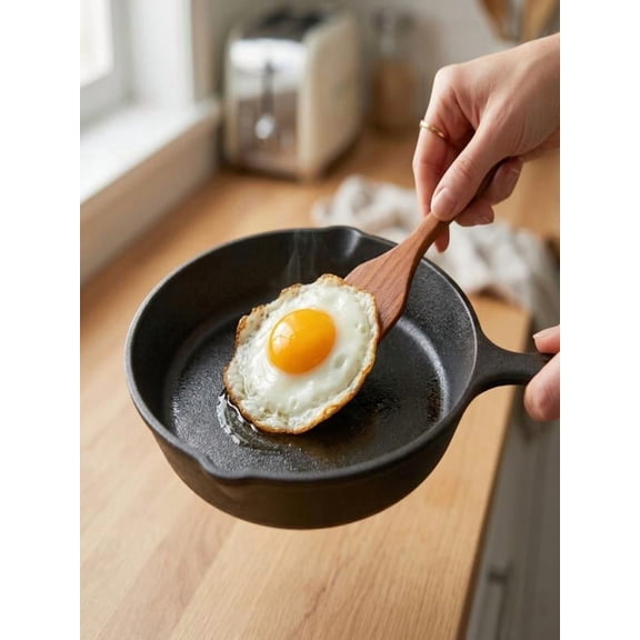 6.7 Inch Cast Iron Skillet, Mini Black Cast Iron Skillet,Frying Pan with Drip-Spouts, Pre-seasoned Oven Safe Cookware, Camping Indoor and Outdoor Cooking, Grill Safe, Restaurant Chef Quality