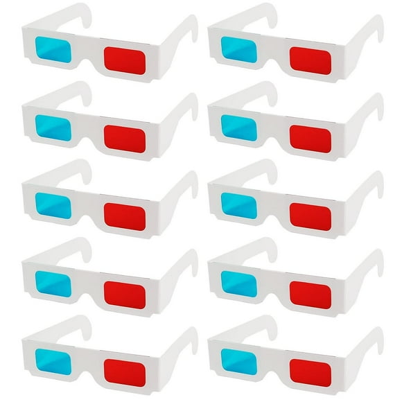 3D Glasses Anaglyph, Red and Cyan Anaglyph Paper Cardboard 3D Virtual Video View for TV Movies Video Games Internet Images -GSLA