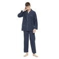 thumbnail image 6 of GLOBAL Men's Long Sleeve Plain Weave Pajama Set Cotton Sleepwear Comfy Loungewear Red Line Plaid 3XL, 6 of 7