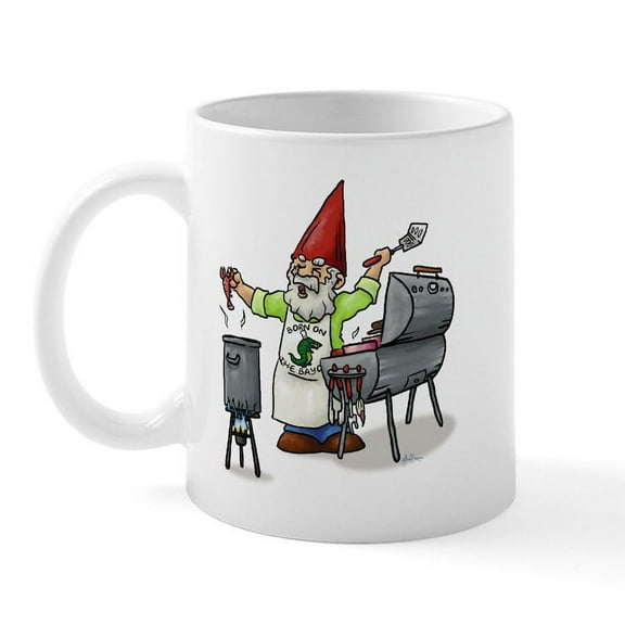 CafePress - BBQ Gnome Mug - 11 oz Ceramic Mug - Novelty Coffee Tea Cup