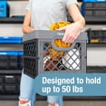 thumbnail image 5 of CleverMade Collapsible Milk Crate 25L Stackable, Stone 3 Pack, 5 of 10