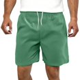 thumbnail image 4 of GrmtClth Corduroy Pants Men Elastic Waist Drawstring Lightweight Cargo Short Classic Fit Vacation Golf Shorts Summer Work Athletic Shorts with 4 Pockets Dark Green L, 4 of 4