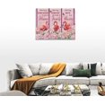 thumbnail image 4 of Pink Flamingo Bathroom Wall Art Farm Flamingo Bathroom Pictures Wall Decor Motivational Quotes Canvas Painting Rustic Country Framed Artwork for Bathroom Office Bedroom Ready to Hang 12"x16", 4 of 5