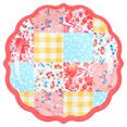 thumbnail image 5 of (2 pack) The Pioneer Woman Patchwork Medley Melamine Dinner Plate, Coral, 5 of 9