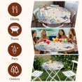 thumbnail image 7 of Watercolor Flowers Round Tablecloth, Fitted Table Cover with Elastic for 45"-54" Round Tables, Spring Floral Butterflies Botanical Beige Table Cloth Outdoor Dinning Party Waterproof Tablecloths, 7 of 7