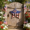 thumbnail image 4 of Patriotic Wooden Star Welcome Door Sign Independence Day Front Door Decoration, 4 of 9