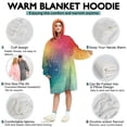 thumbnail image 5 of Colorful Tie Dye Ink Splash Pattern Wearable Oversized Blanket,Wearable Blanket Hoodie for Adults,Cozy Hooded Blankets with Super Pockets,Super Warm Fuzzy Pullover for Women & Men, 5 of 6
