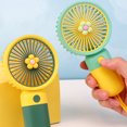 thumbnail image 4 of Frogued 1 Set Handheld Fan USB Charging Soft Wind Comfortable Natural-Wind Dense Grid 250mAh Battery Wide Range Mini Wireless Electric Fan Dorm Supply (Pink), 4 of 13