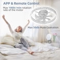 thumbnail image 4 of 20-inch Modern Ceiling Fan with Light, Remote Control, Flush Mount Dimmable LED with Stepless Color Change, 6 Speeds, Low Profile Design - White, 4 of 8