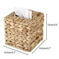 thumbnail image 5 of Tissue Box Cover,5.7 x 5.7 x 5.9" Water Hyacinth Tissue Box,Woven Tissue Cover Wicker Cube Tissue Box Holder,Household Tissue Storage Organizer for Bathroom Toilet Table Desk Home Office Car, 5 of 8
